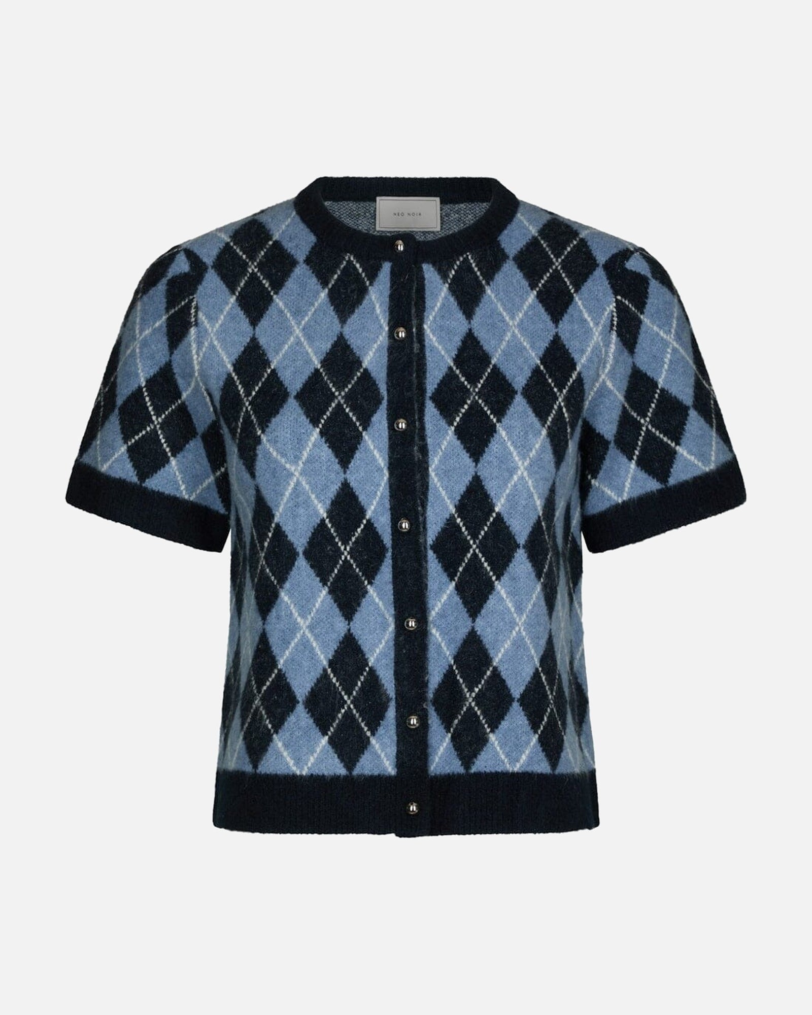 Allestar Check Knit Cardigan - 141 NAVY