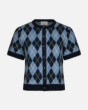 Allestar Check Knit Cardigan - 141 NAVY