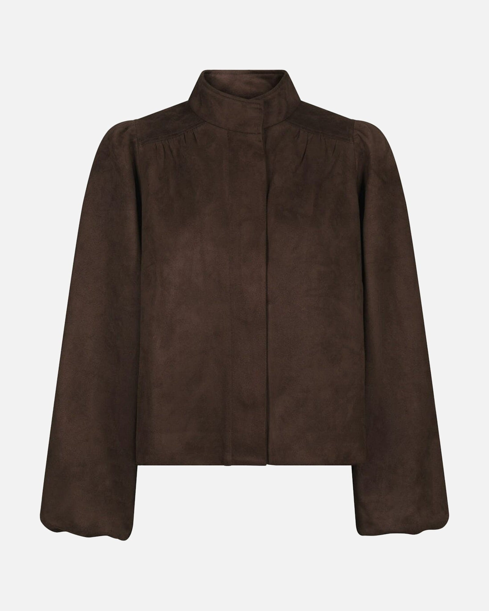 Tirsa Faux Suede Jacket - 676 DARK BROWN