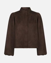 Tirsa Faux Suede Jacket - 676 DARK BROWN