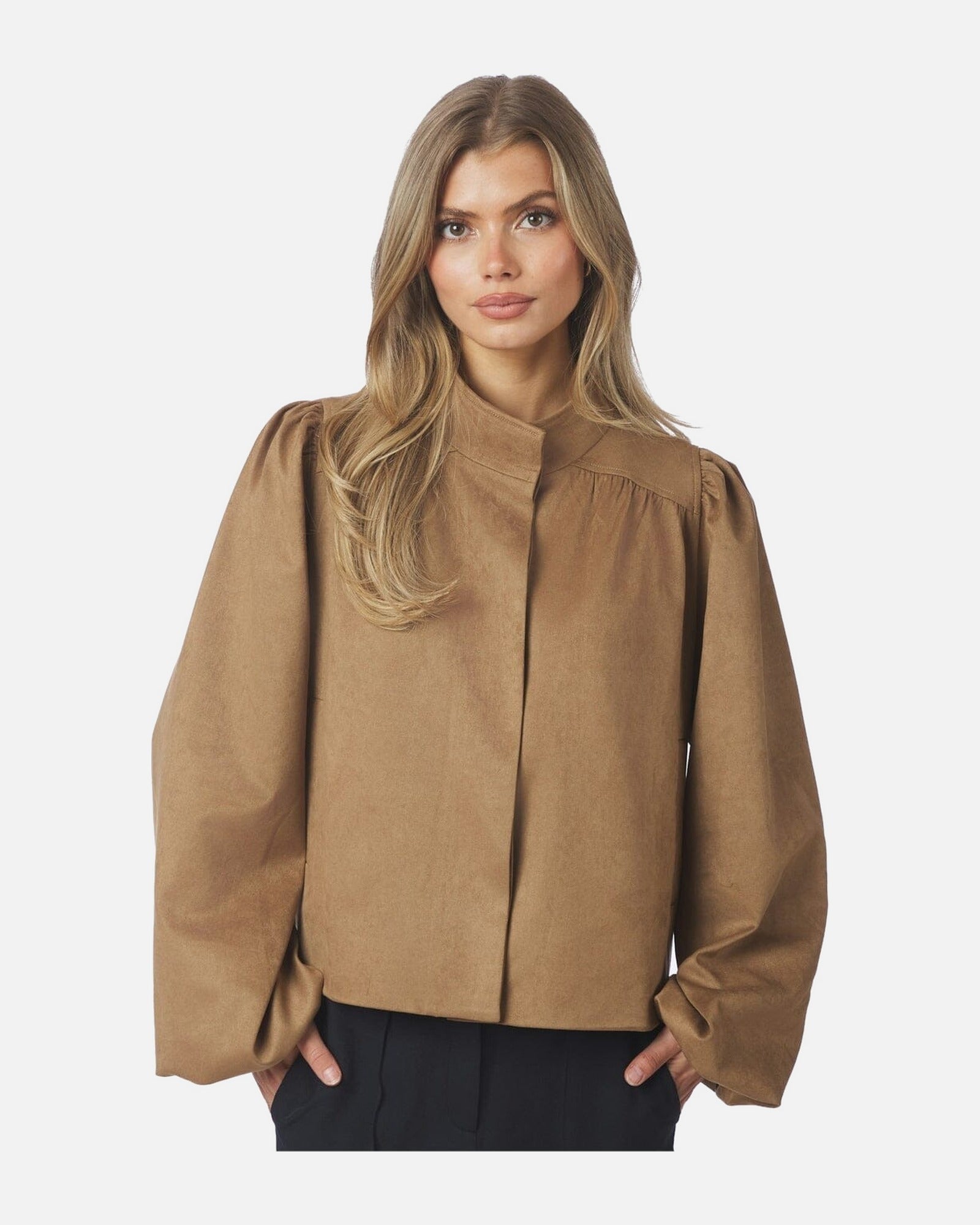 Tirsa Faux Suede Jacket - 604 COGNAC