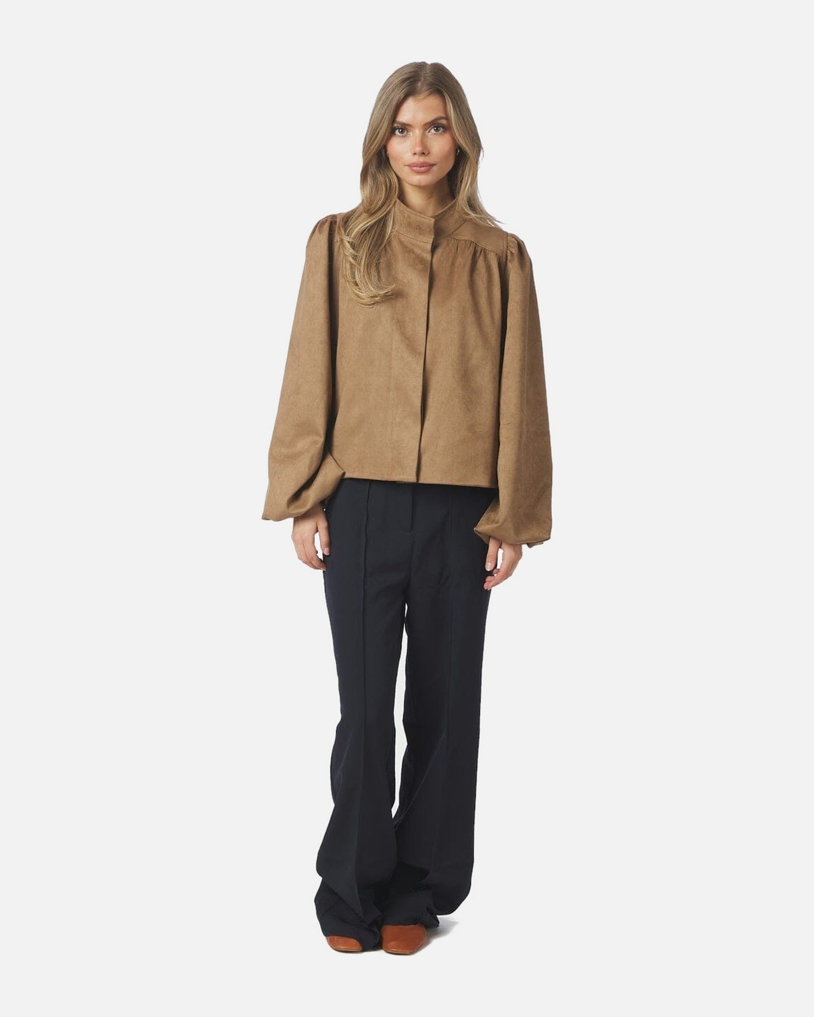 Tirsa Faux Suede Jacket - 604 COGNAC