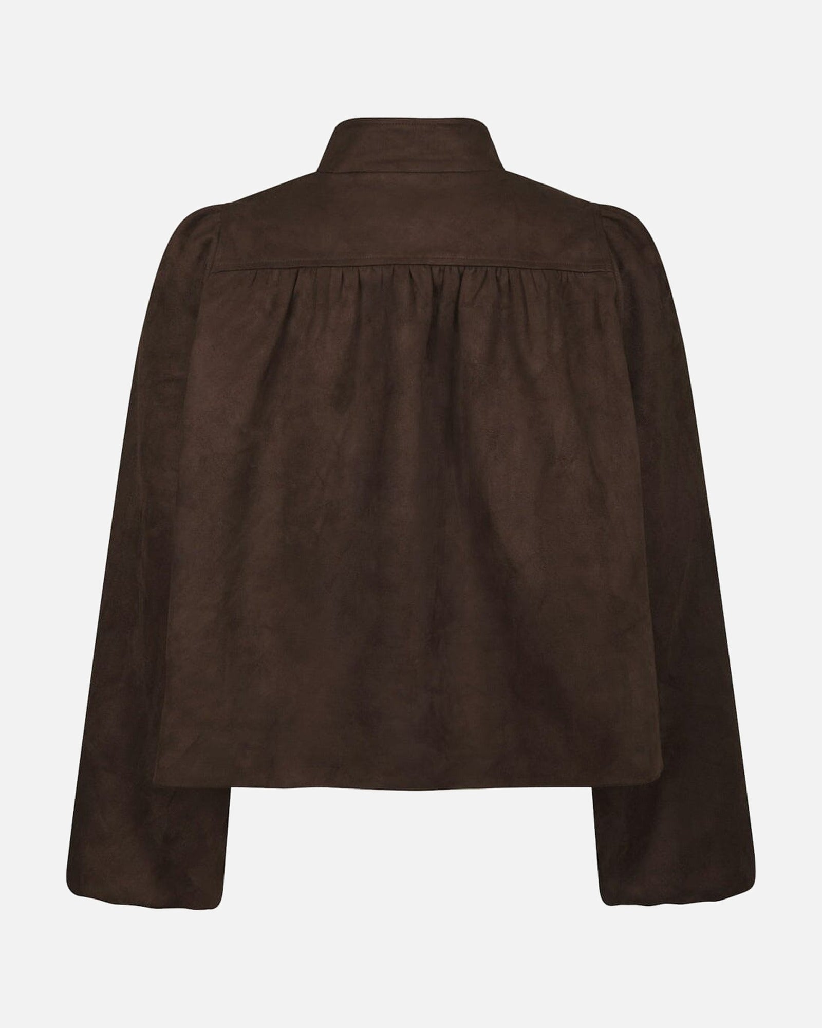 Tirsa Faux Suede Jacket - 676 DARK BROWN
