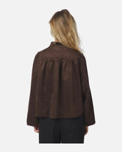 Tirsa Faux Suede Jacket - 676 DARK BROWN