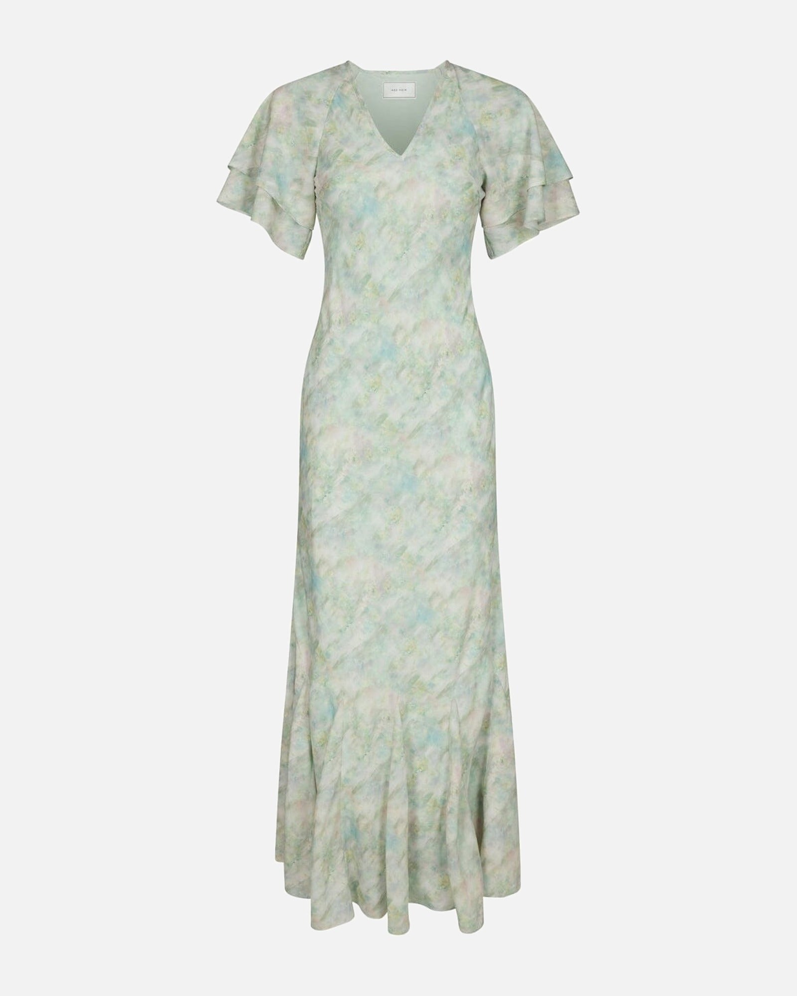 Celesse Print Chiffon Dress - 154 LIGHT GREEN