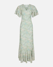 Celesse Print Chiffon Dress - 154 LIGHT GREEN