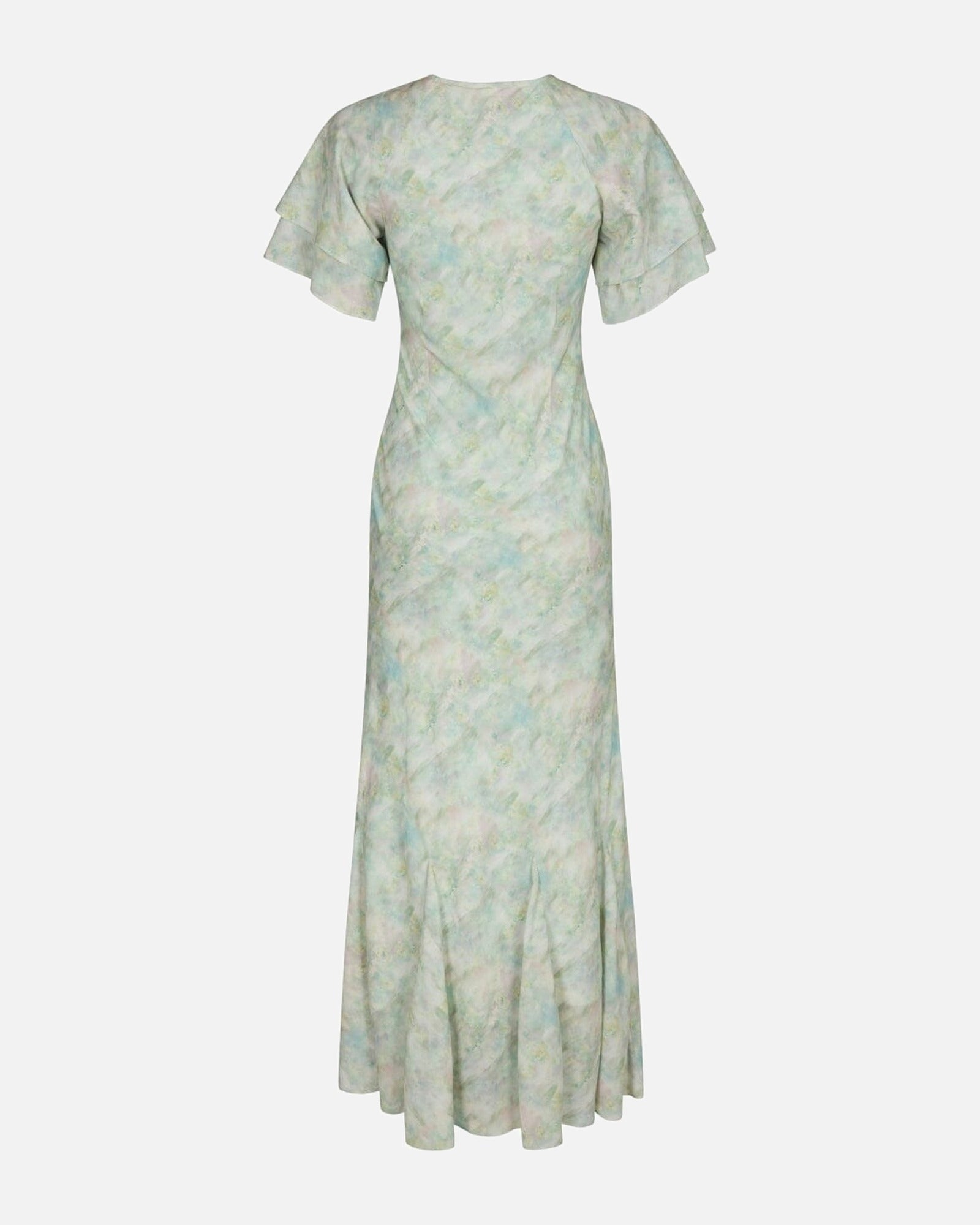 Celesse Print Chiffon Dress - 154 LIGHT GREEN
