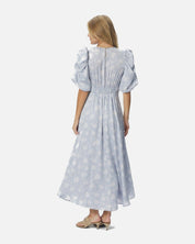 Kikka Faded Flower Dress - 145 LIGHT BLUE