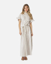 Nellie Wide Stripe Dress - 124 IVORY