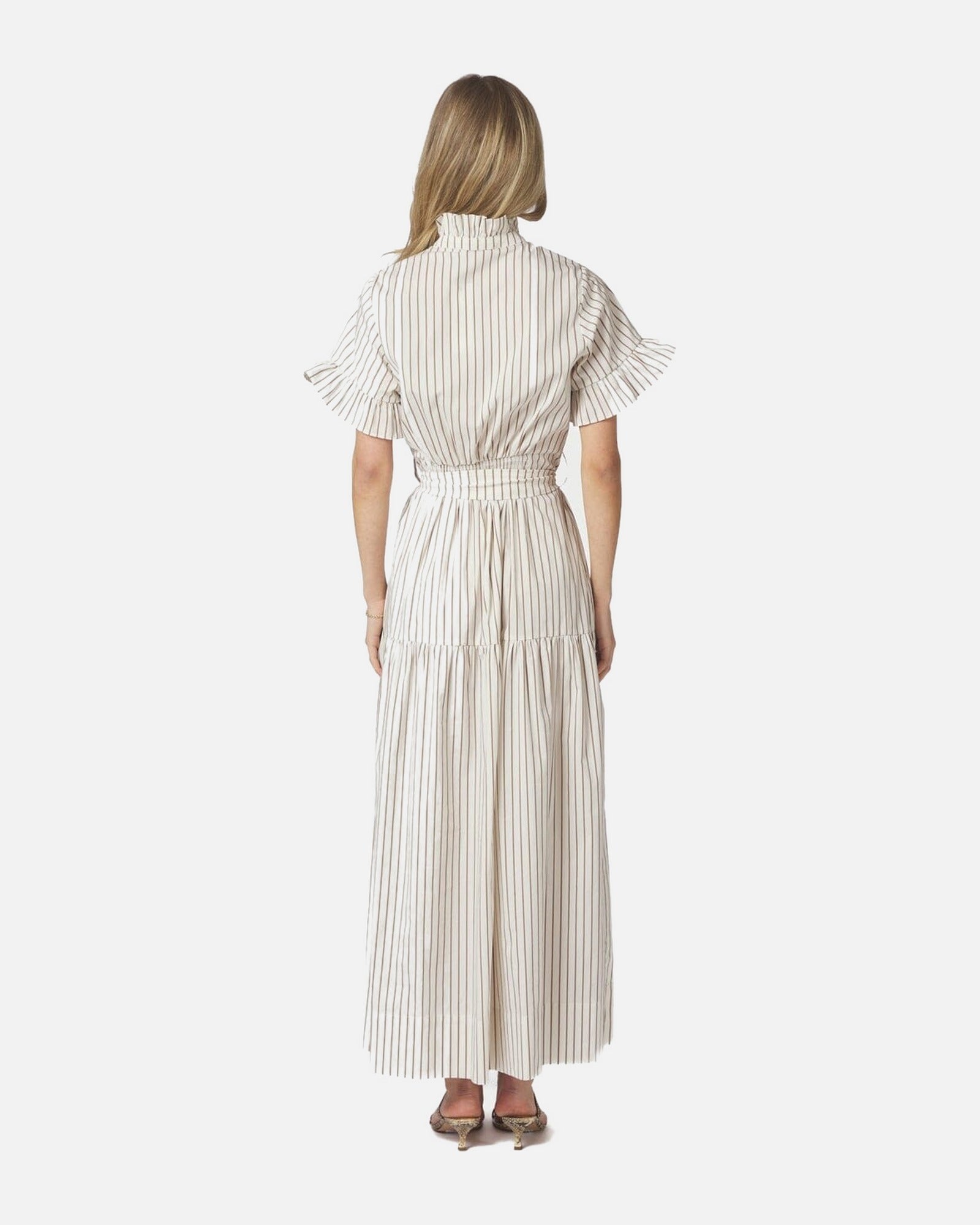 Nellie Wide Stripe Dress - 124 IVORY
