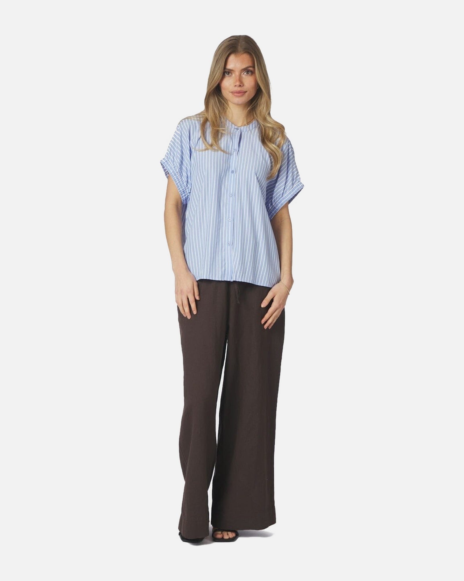 Englana Stripe Blouse - 145 LIGHT BLUE