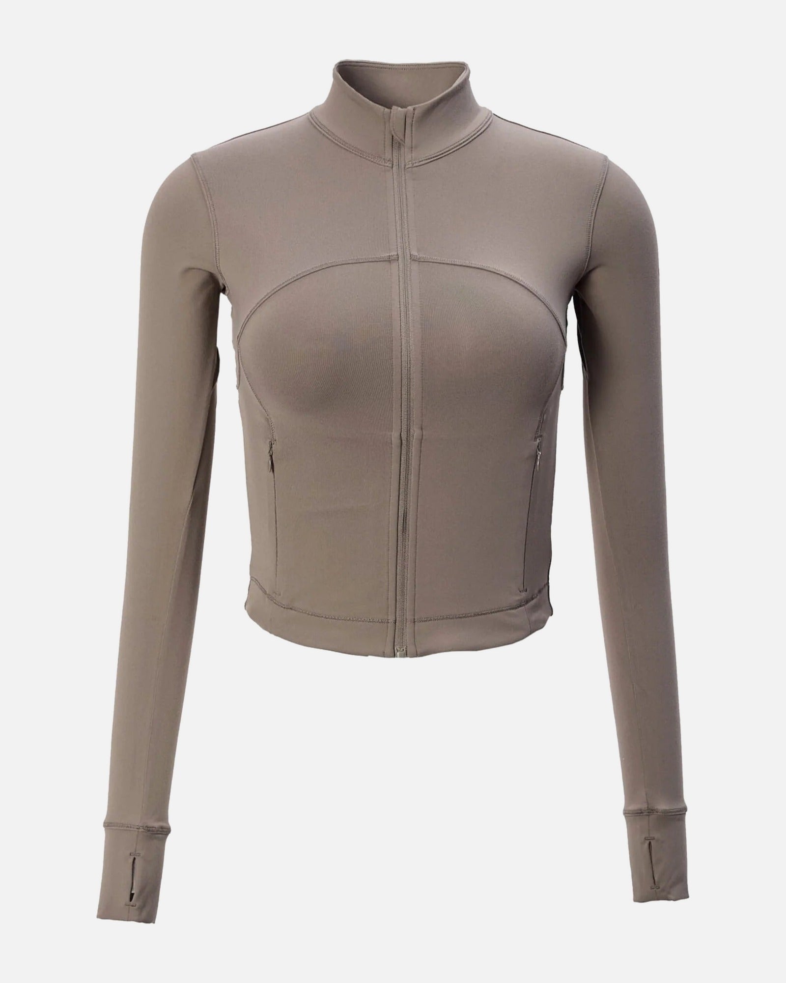 Caspara Sculptluxe® Zip Jacket – Truffel