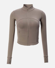 Caspara Sculptluxe® Zip Jacket – Truffel