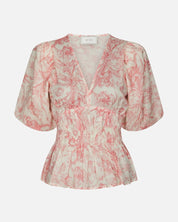 Minutti Print Blouse - 121 OFF WHITE
