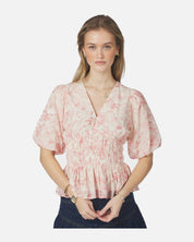 Minutti Print Blouse - 121 OFF WHITE