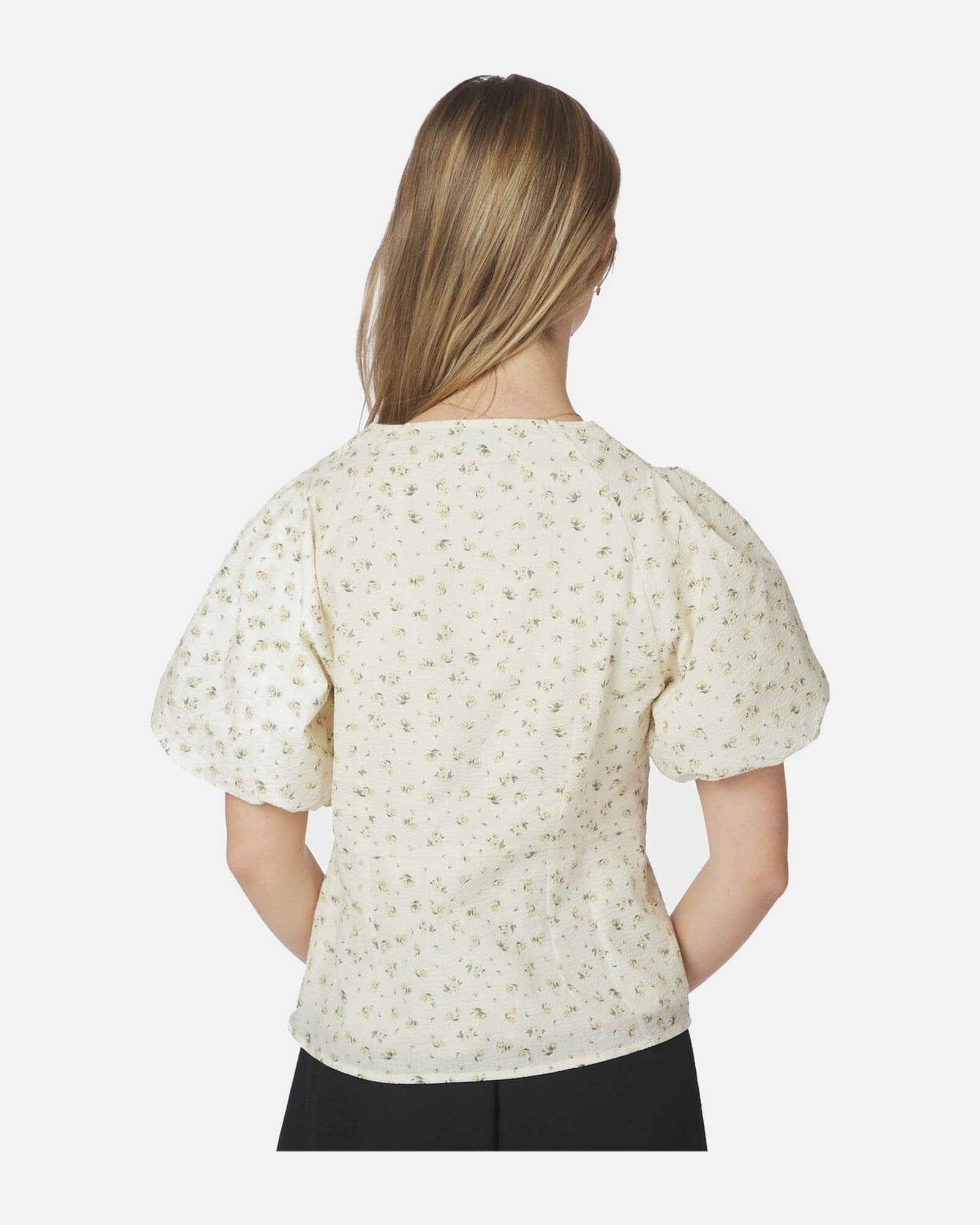 Irina Small Rose Flower Blouse - 191 LIGHT YELLOW