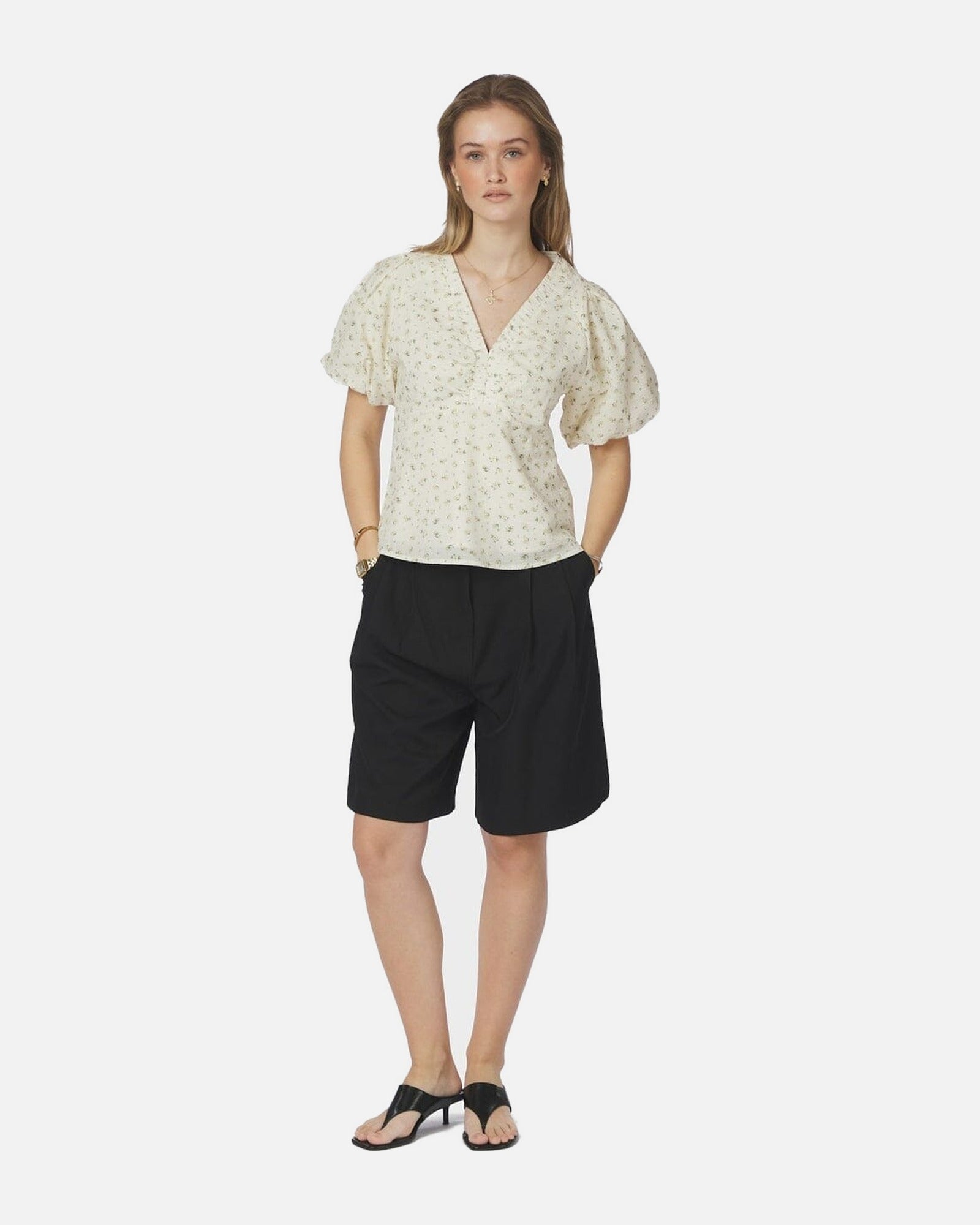 Irina Small Rose Flower Blouse - 191 LIGHT YELLOW