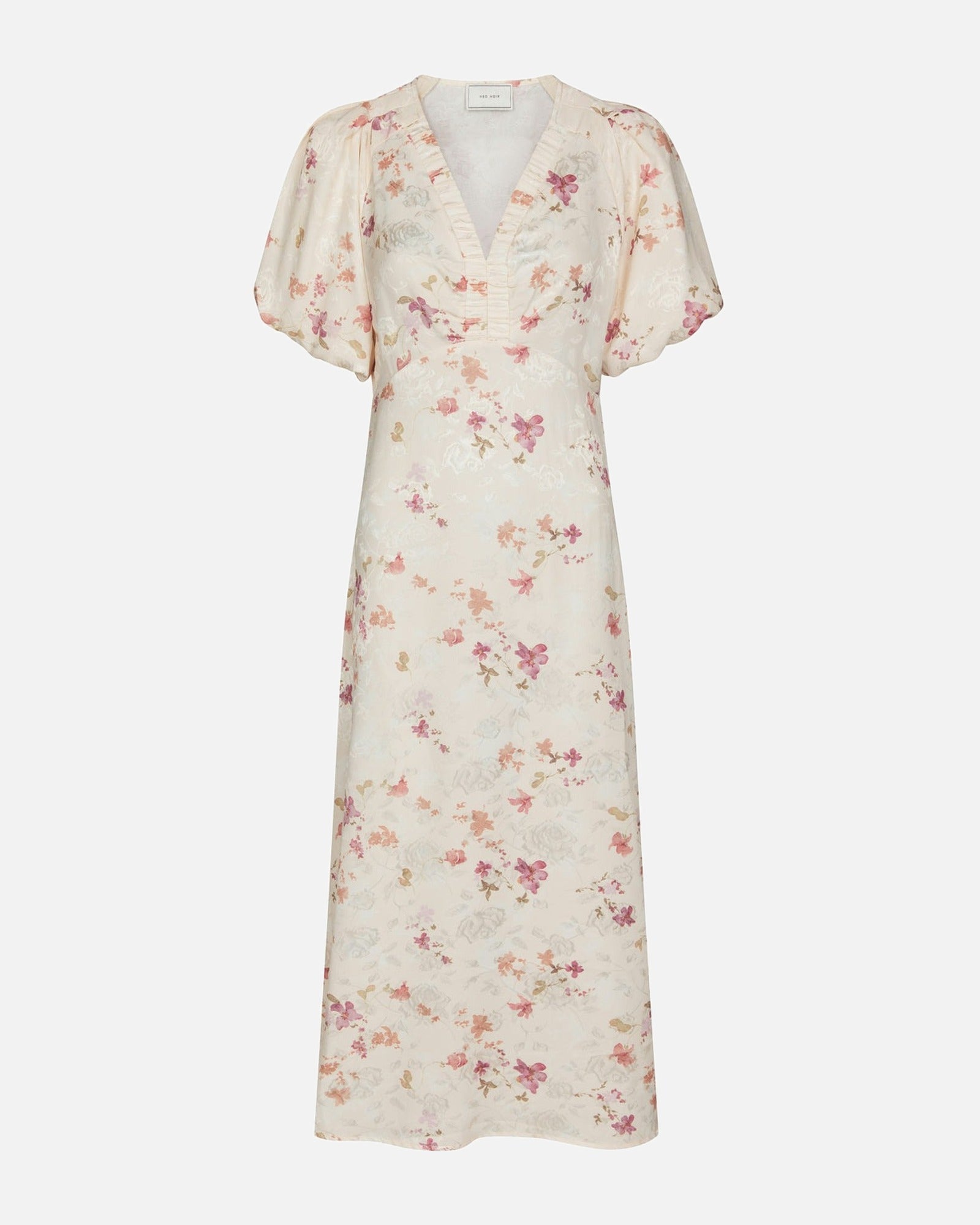 Illana Sateen Print Dress - 122 CREME
