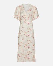 Illana Sateen Print Dress - 122 CREME