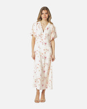 Illana Sateen Print Dress - 122 CREME