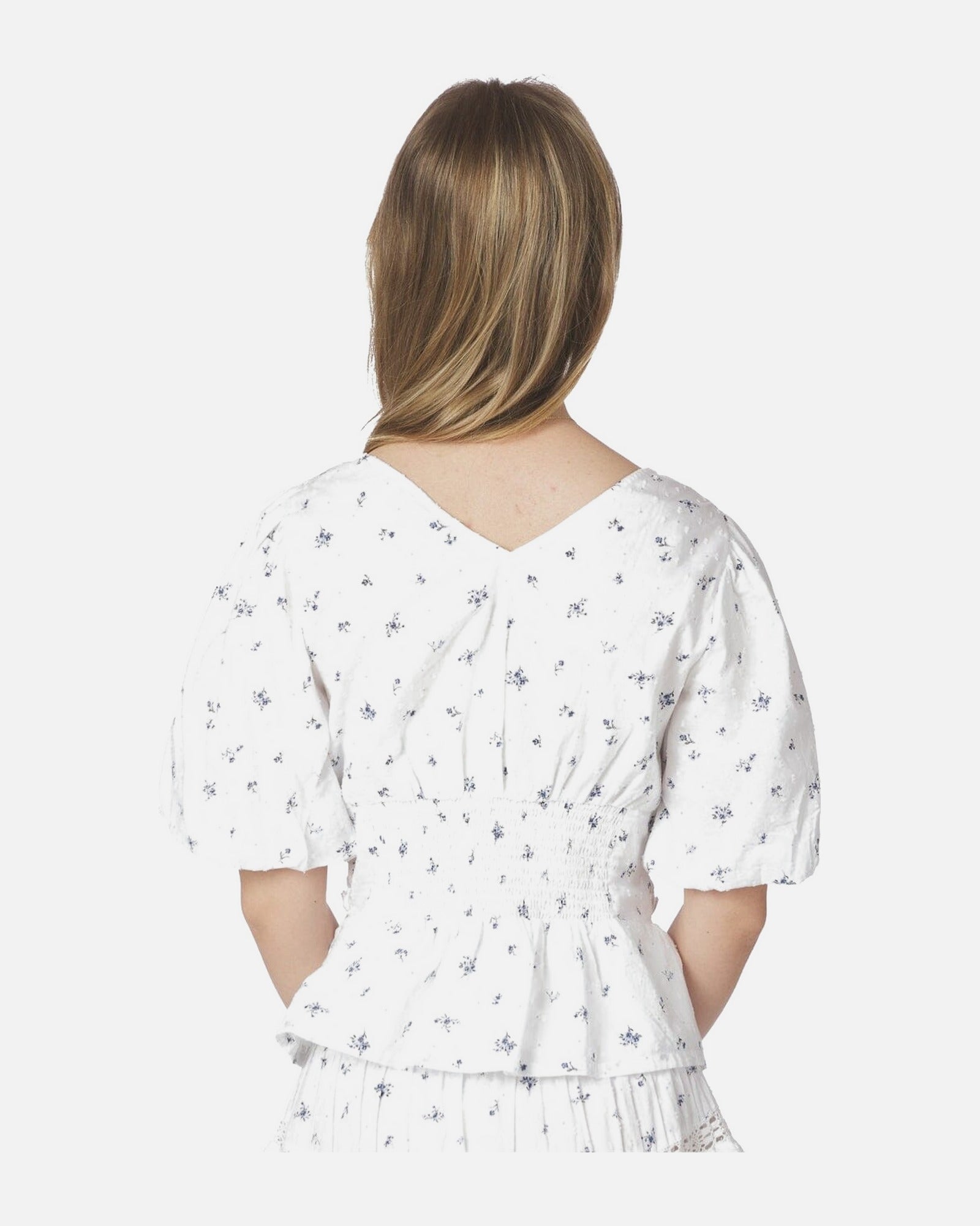 Sapura Flower Dobby Blouse - 978 BLUE FLOWER