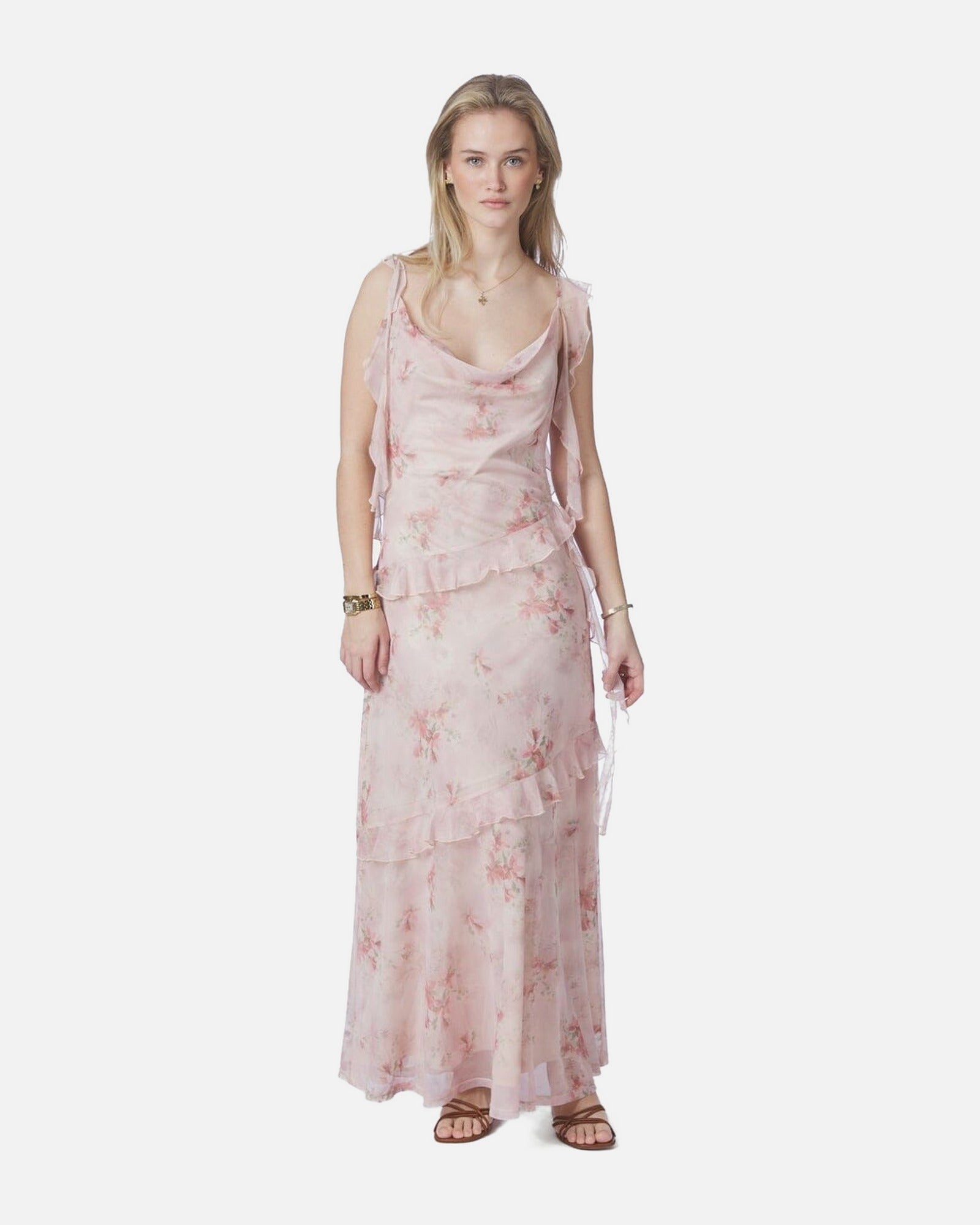 Adelle Frill Mesh Dress - 754 LIGHT PINK