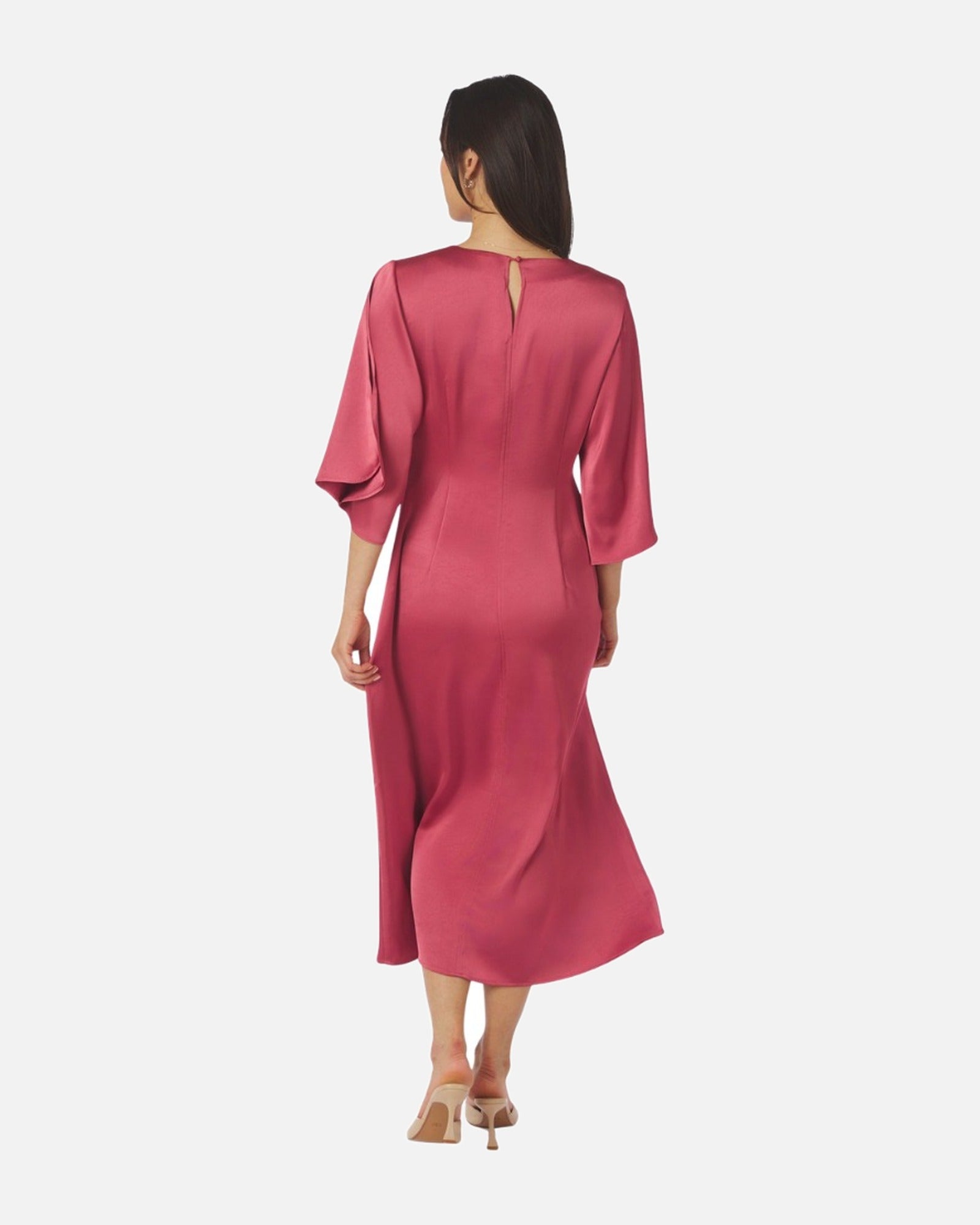Remara Heavy Sateen Dress - 430 CHERRY PINK