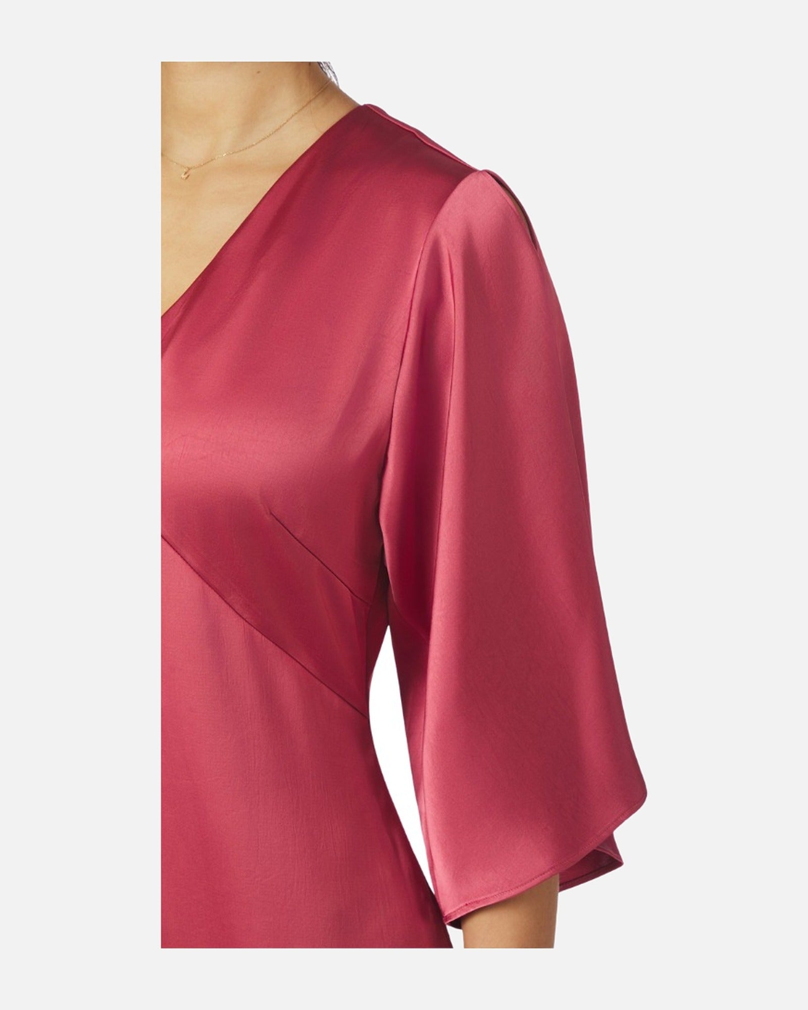 Remara Heavy Sateen Dress - 430 CHERRY PINK