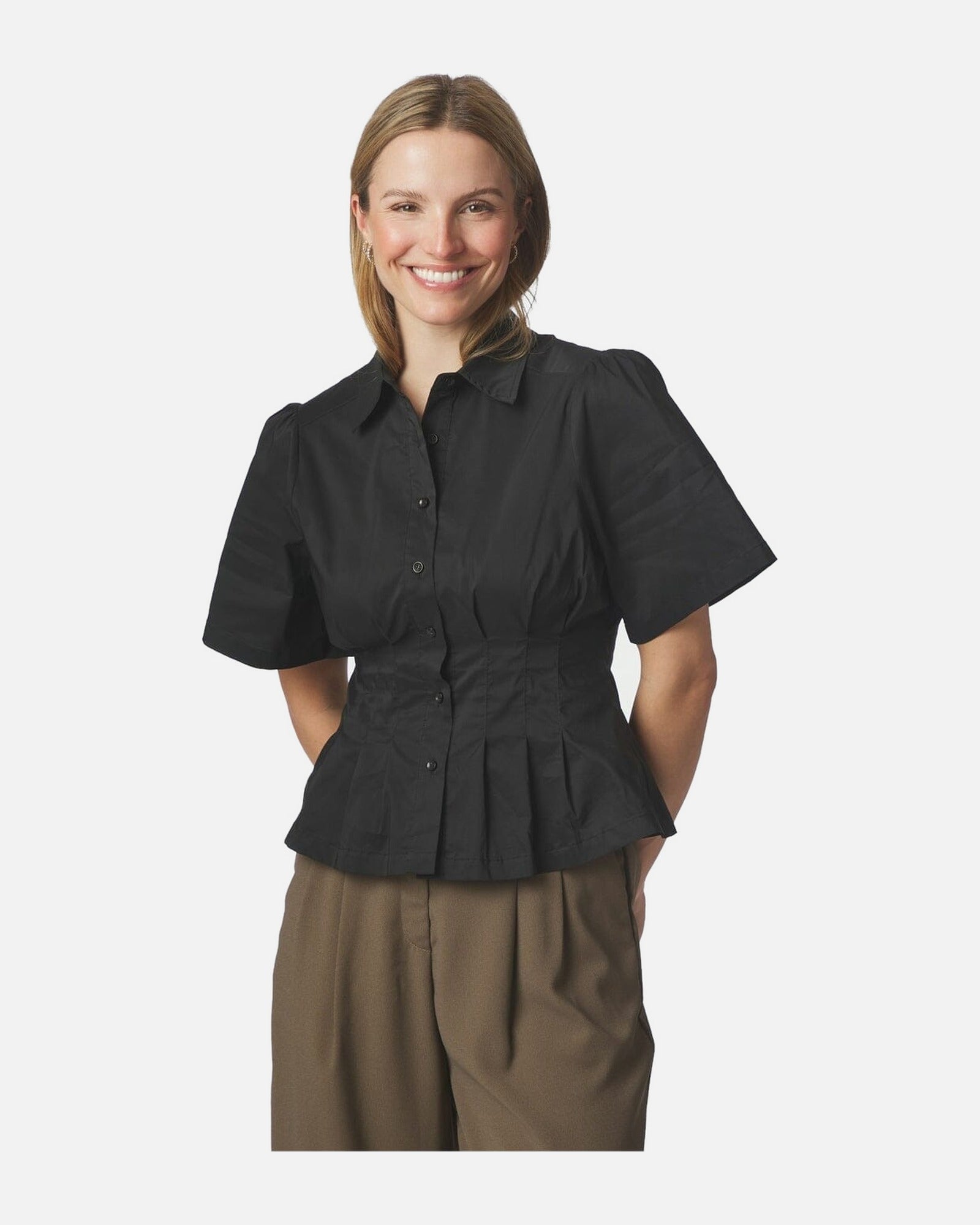 Balara Poplin Shirt - 100 BLACK