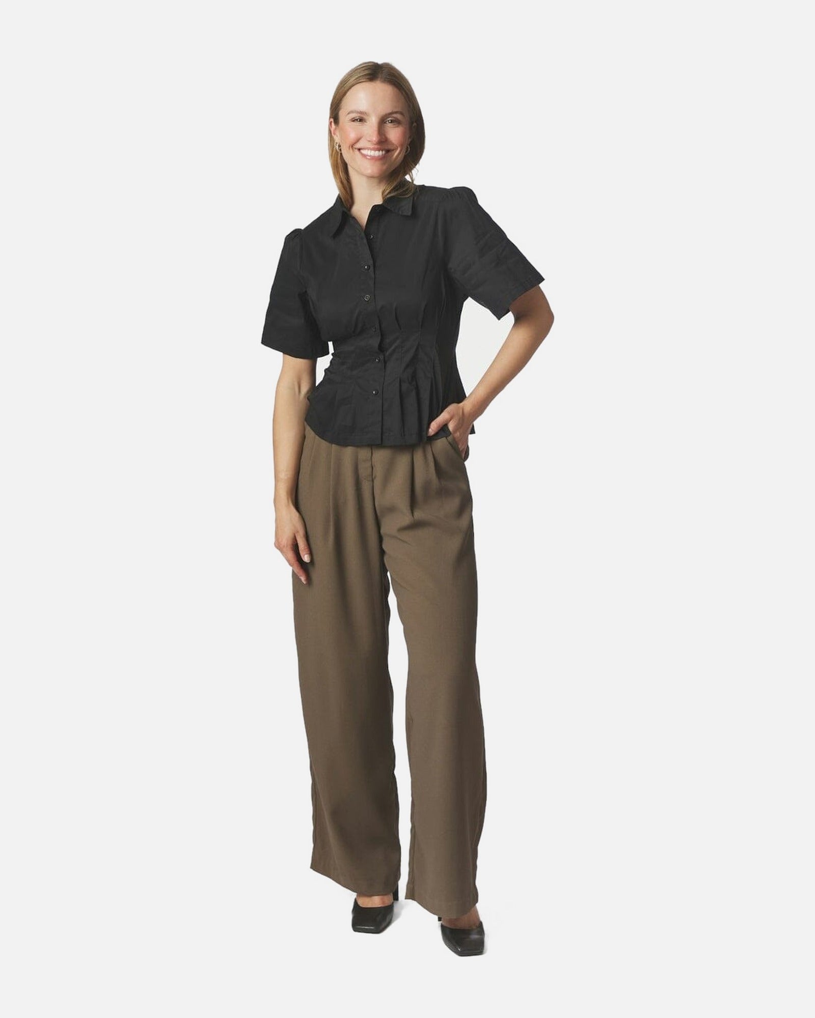 Balara Poplin Shirt - 100 BLACK