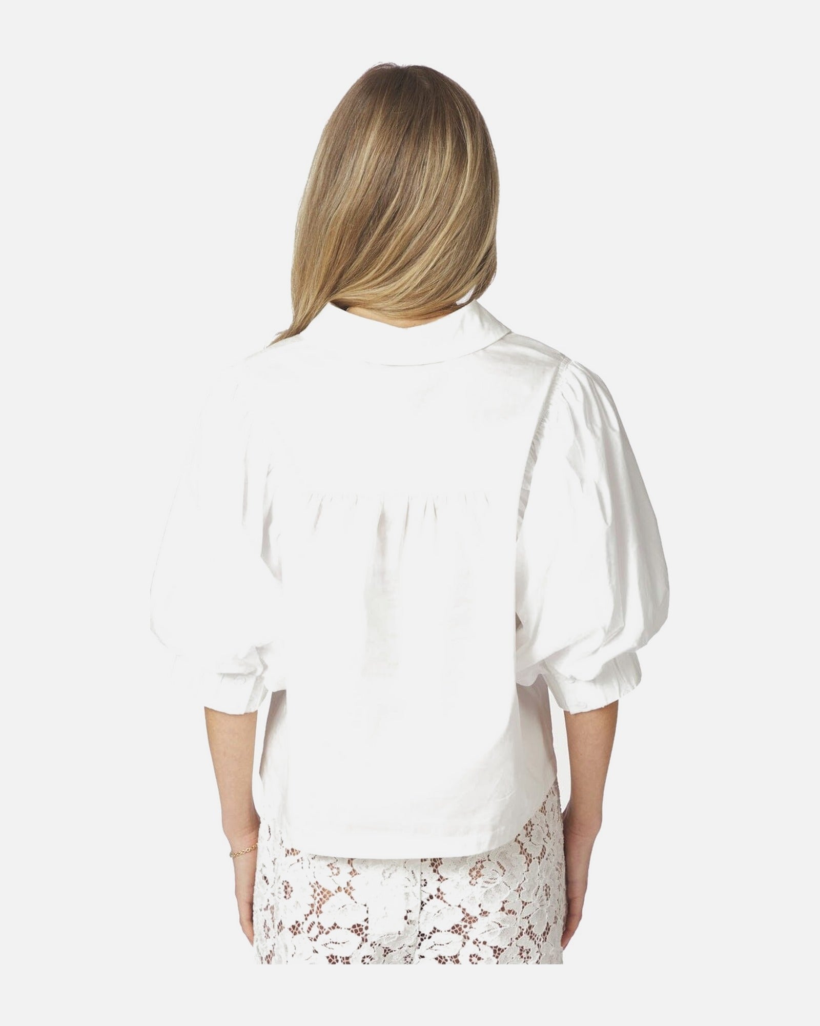 Etta Poplin Shirt - 120 WHITE