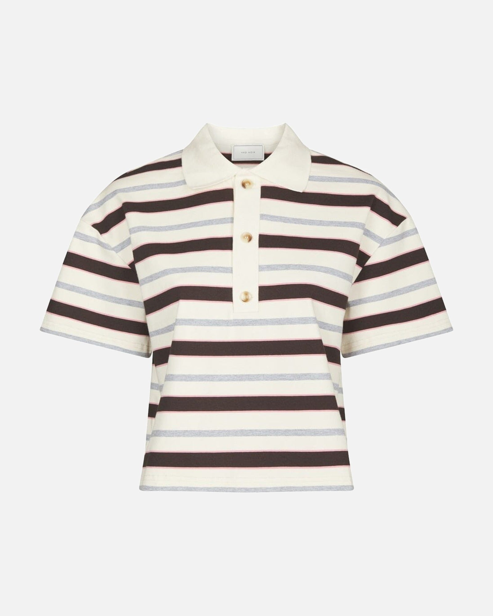 Vennera Triple Stripe Polo Tee - 130 GREY