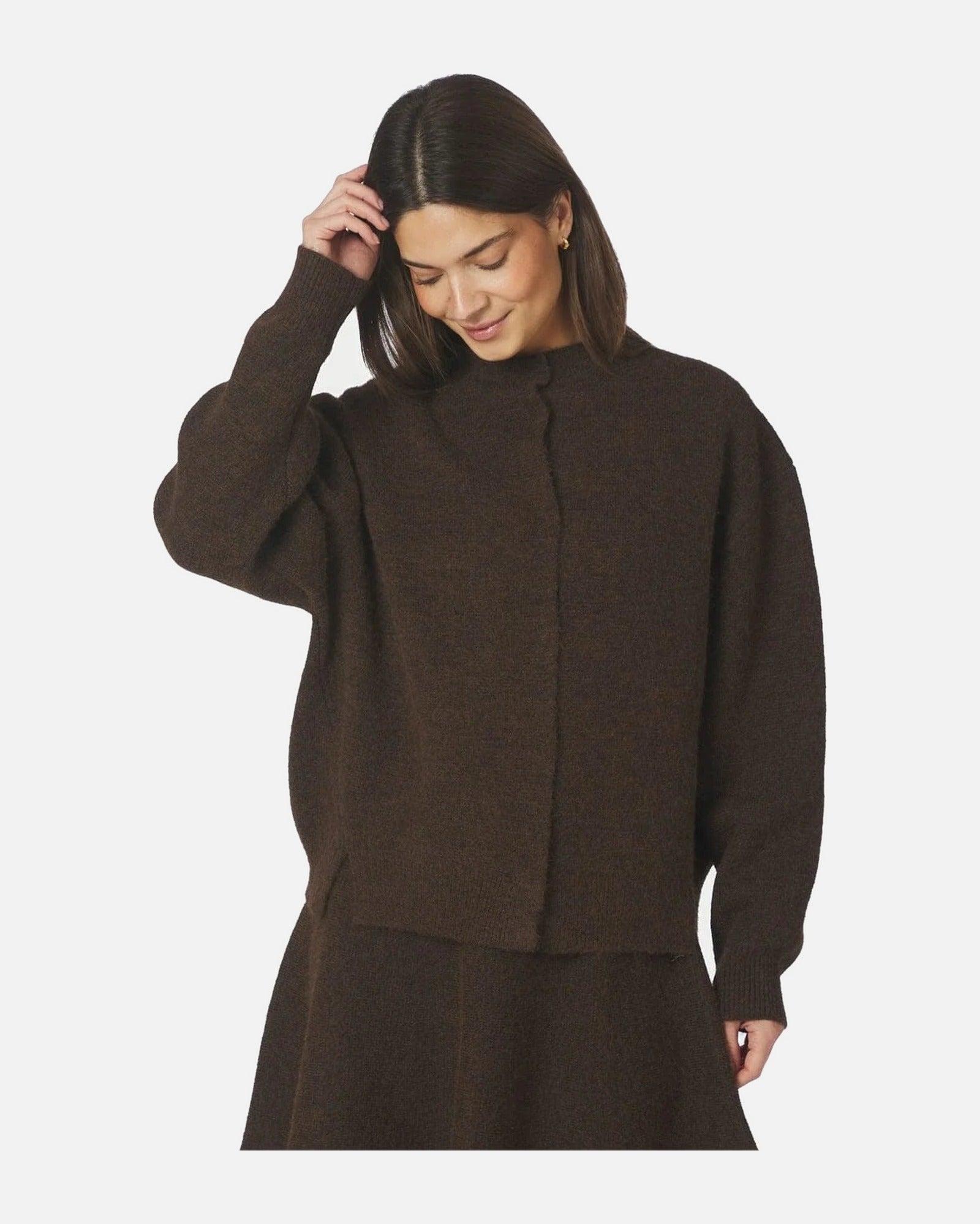 Neo Noir Dione Fluffy Knit Cardigan