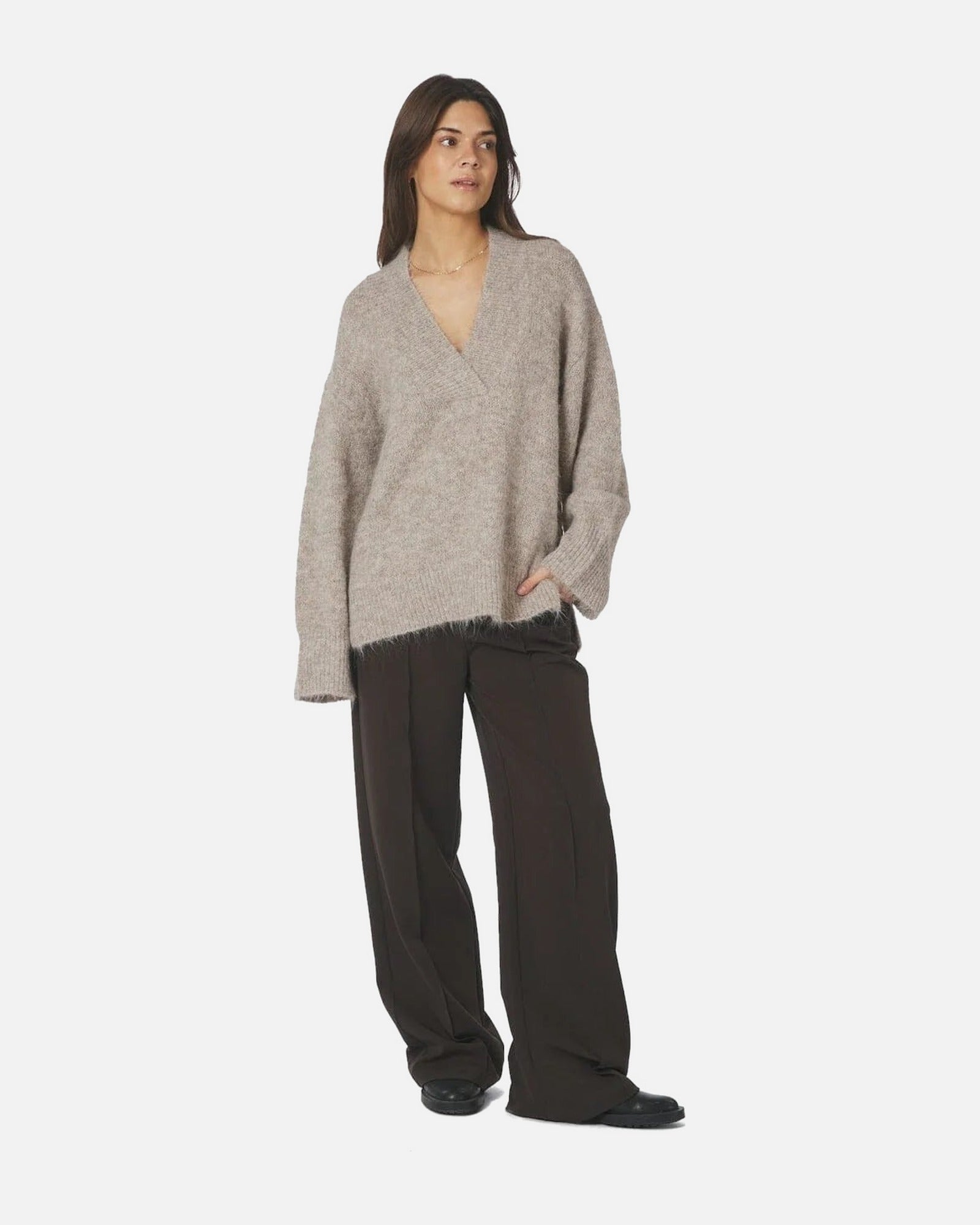 Neo Noir Melli Fluffy Knit Blouse