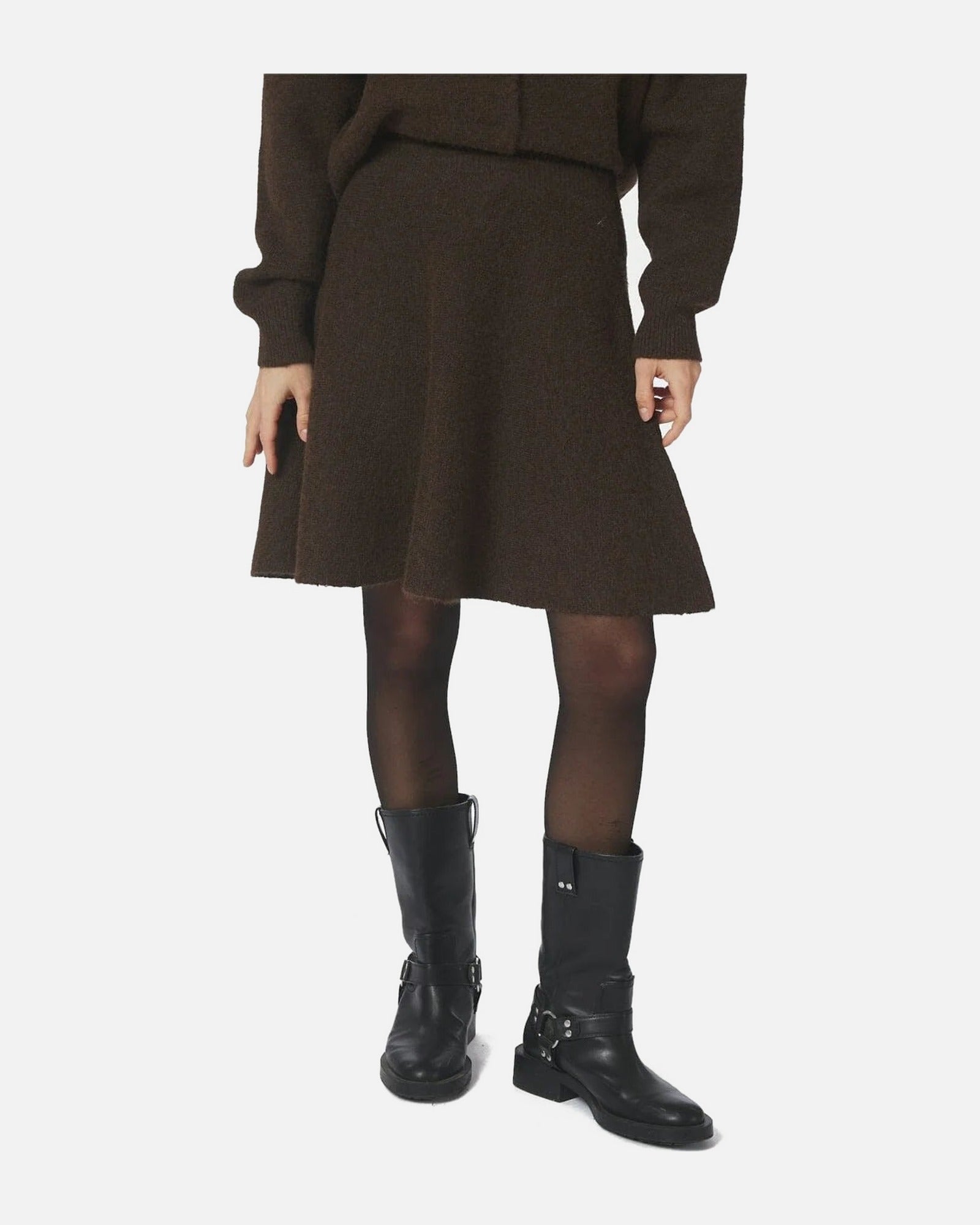 Neo Noir Renata Fluffy Knit Skirt