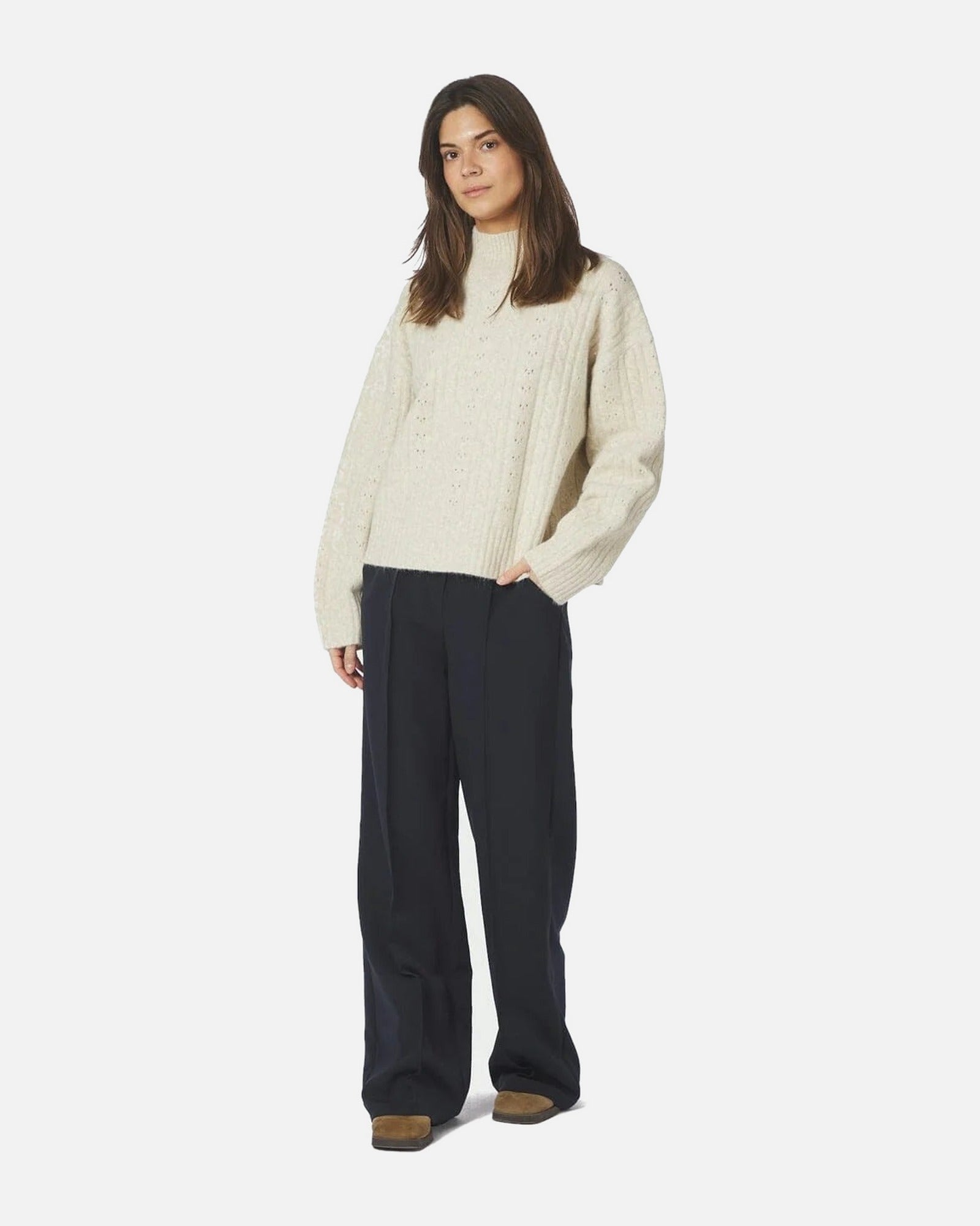 Neo Noir Anda Cable Knit Blouse