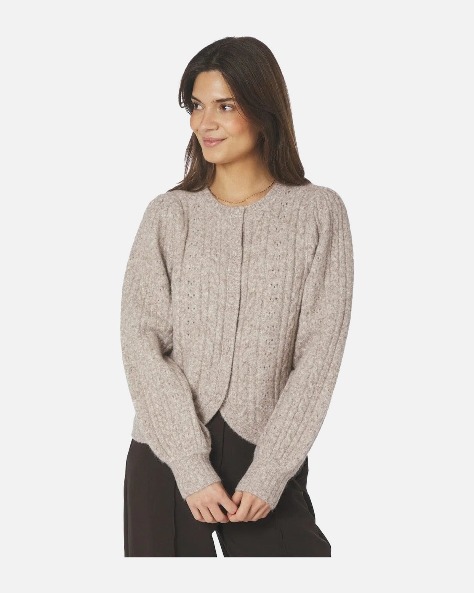 Neo Noir Koteas Cable Knit Cardigan