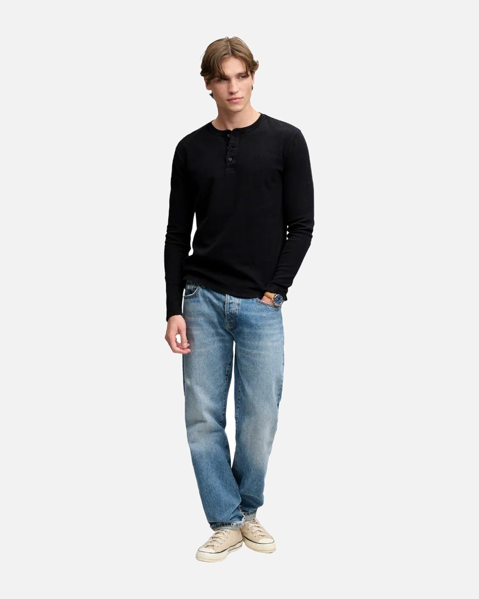 Superdry Waffle Long Sleeve Henley Top