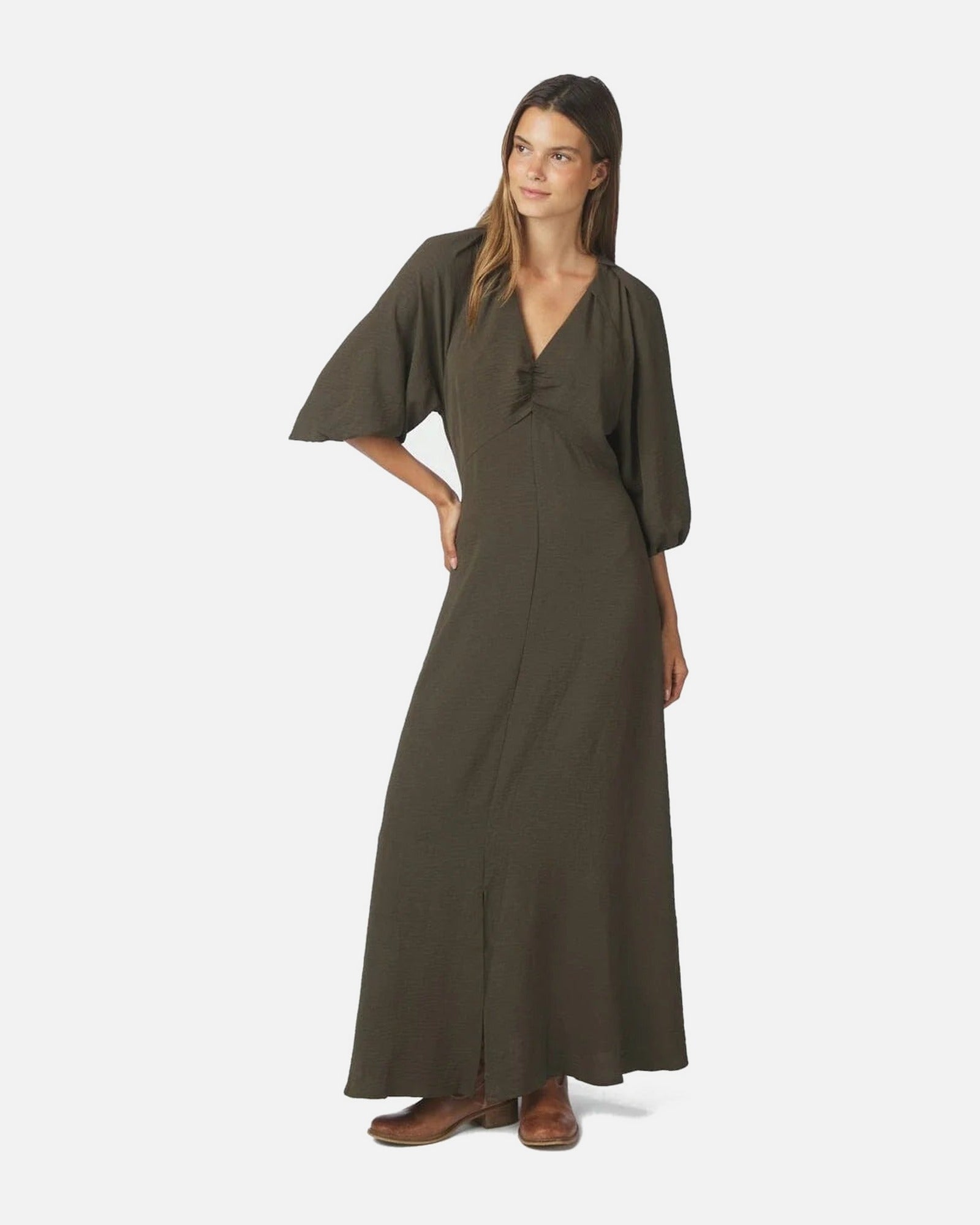 Neo Noir Meriel Structure Solid Dress