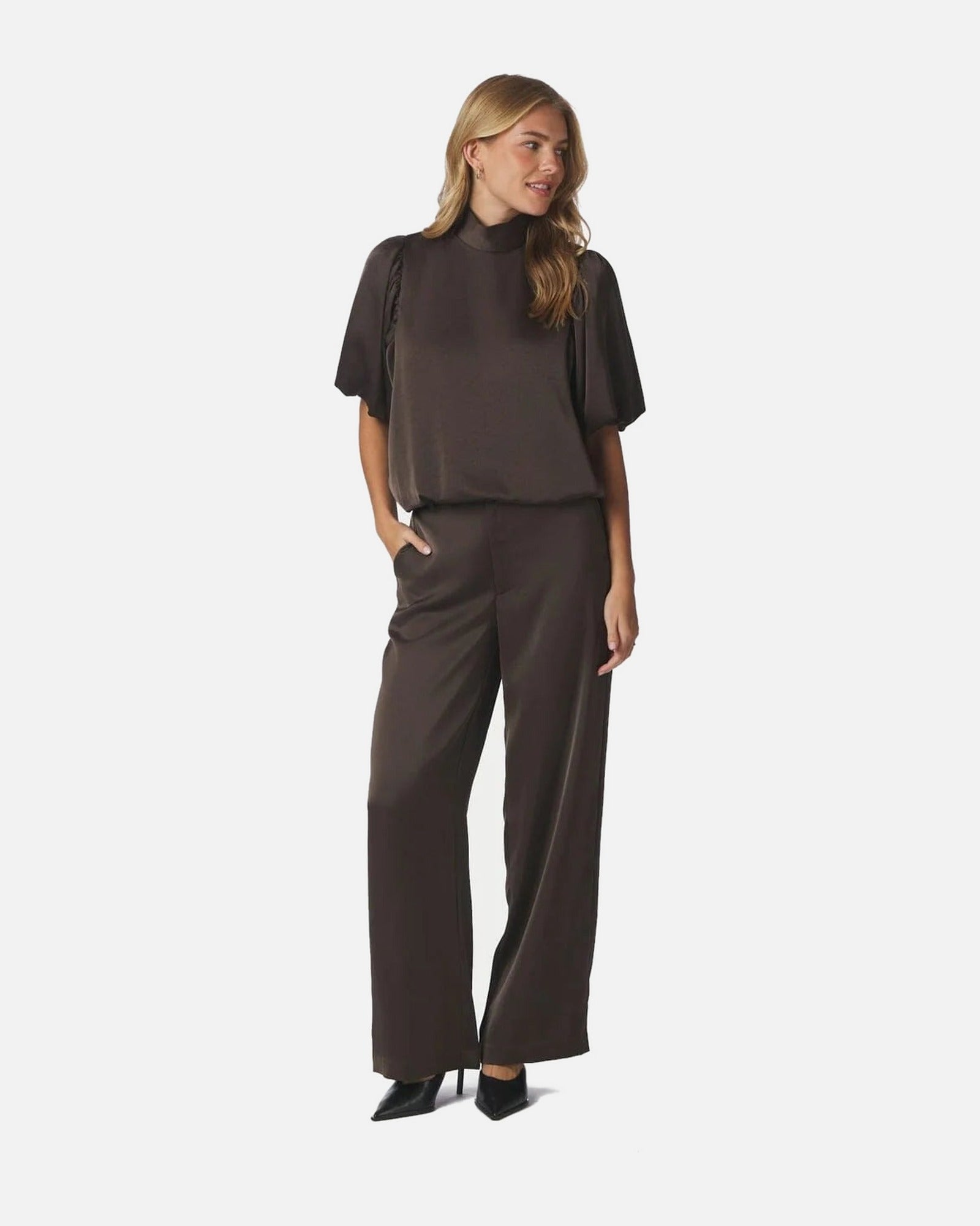 Neo Noir Parisa Heavy Sateen Blouse