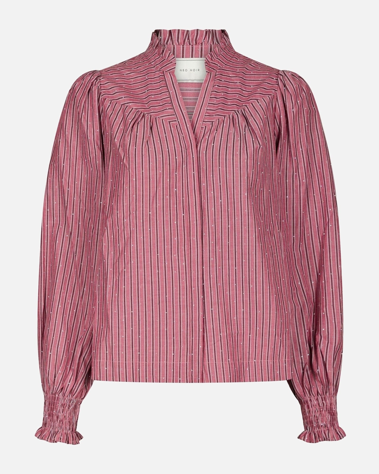Astrida Soft Stripe Stone Blouse - 393 DARK ROSE