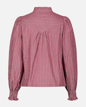 Astrida Soft Stripe Stone Blouse - 393 DARK ROSE