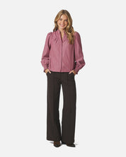 Astrida Soft Stripe Stone Blouse - 393 DARK ROSE