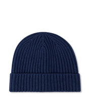 HAT RIBBED CARDED MERINO WOOL 170 DARK BLUE