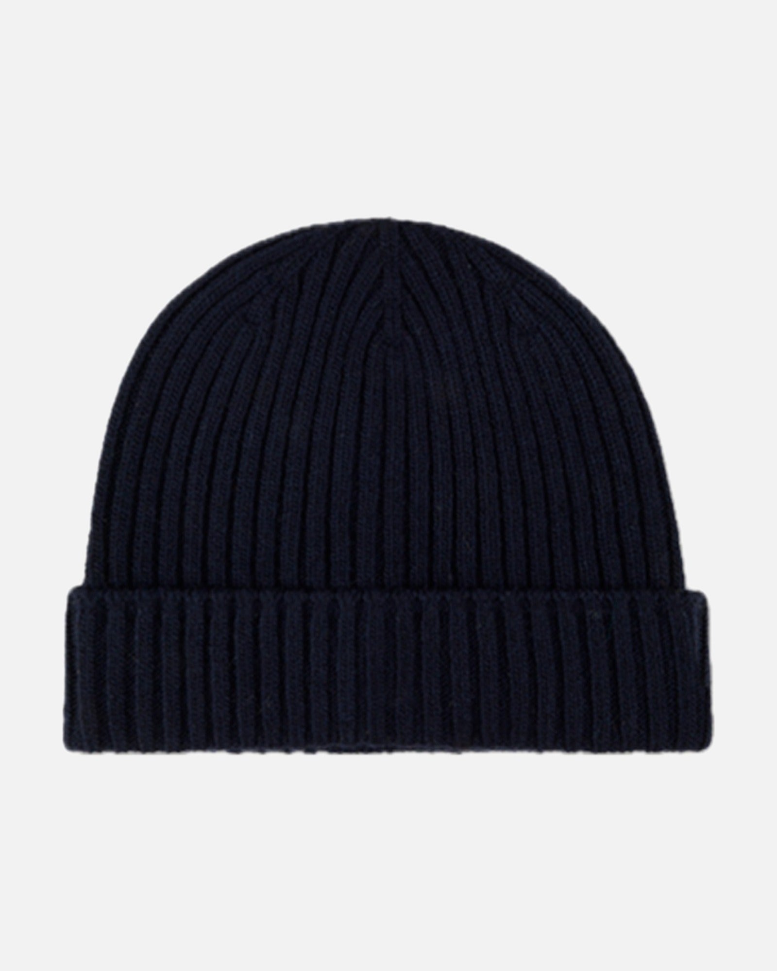 Hat Ribbed Carded Merino Wool - 190 NAVY