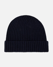 Hat Ribbed Carded Merino Wool - 190 NAVY