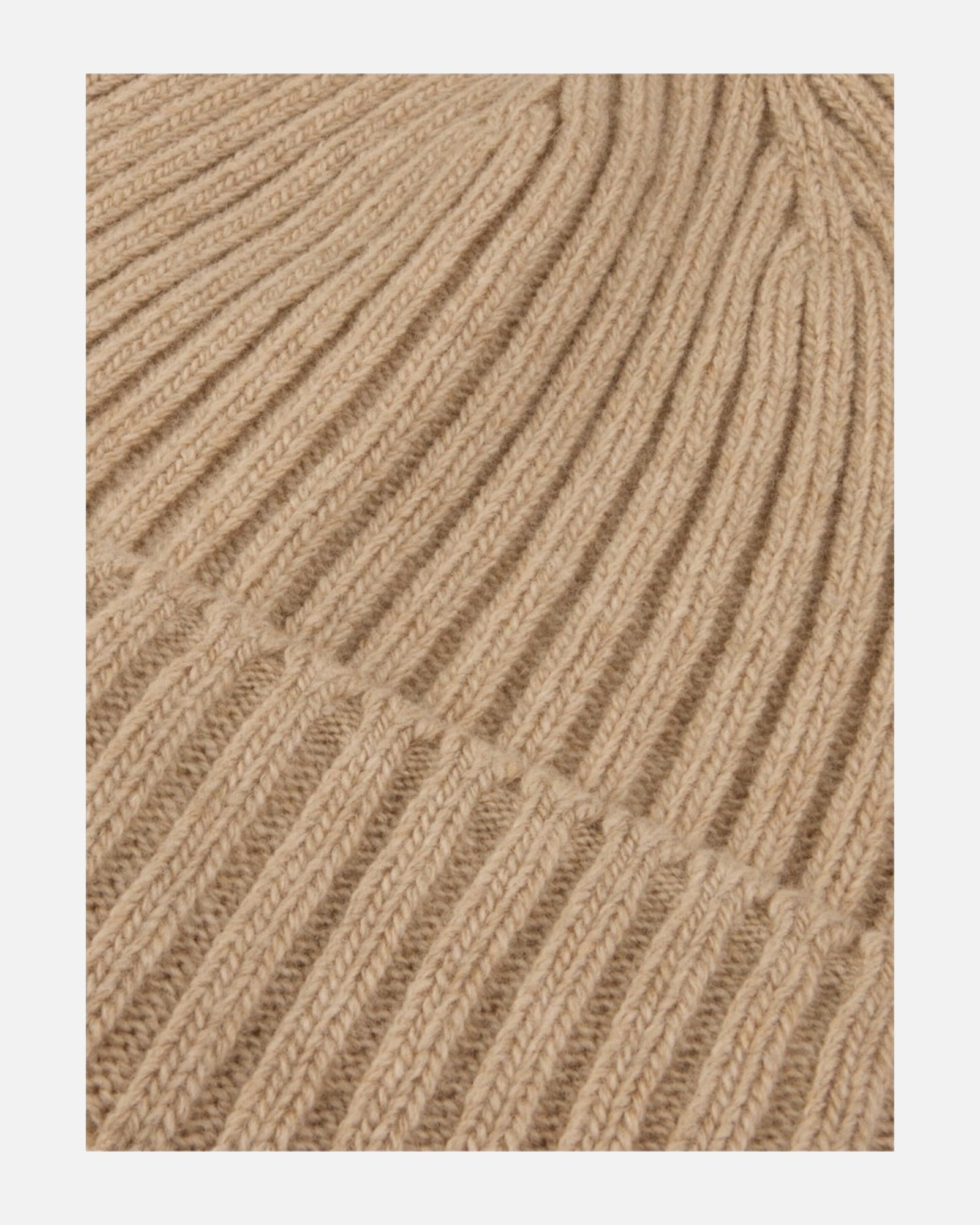 Hat Ribbed Carded Merino Wool - 220 BEIGE