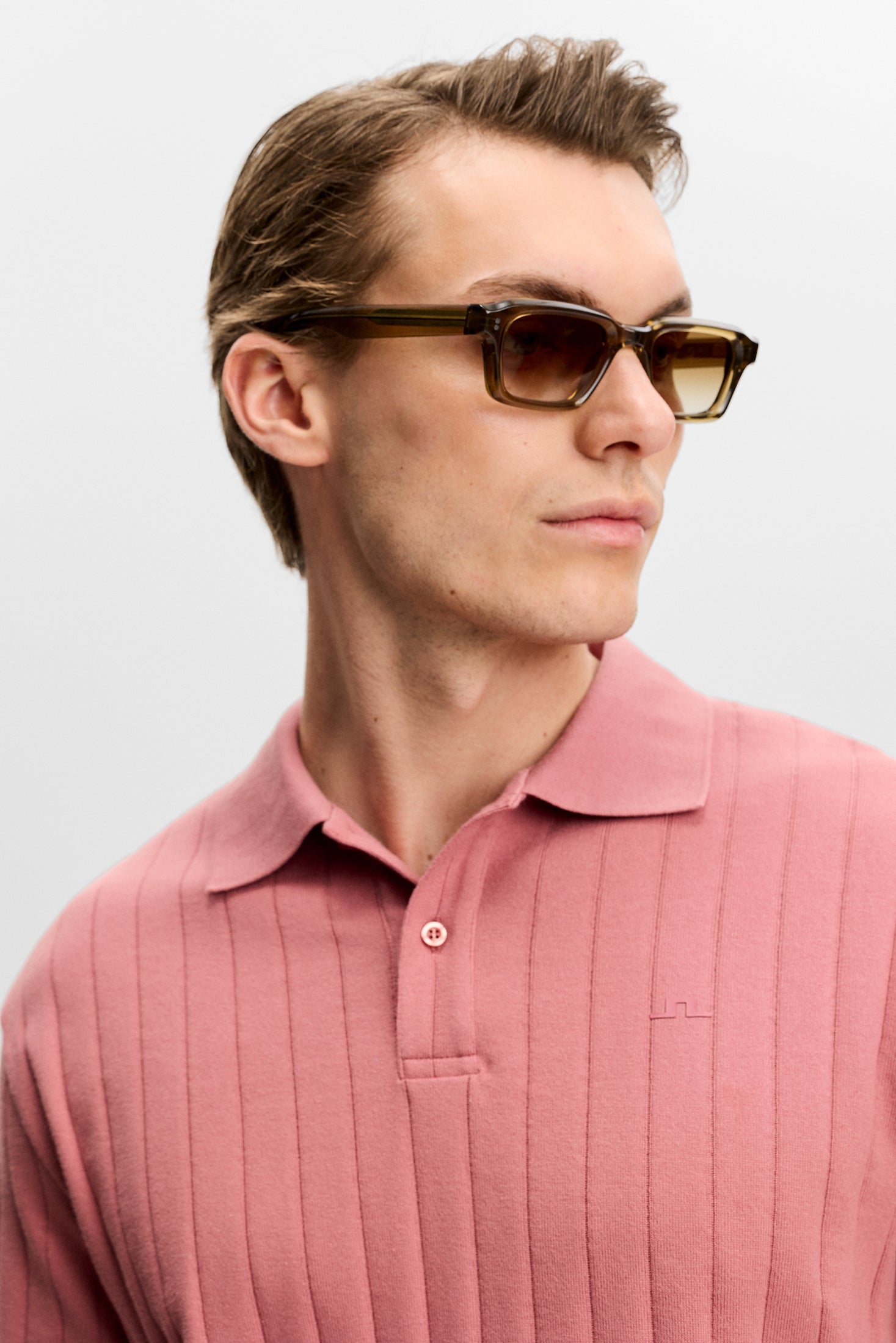 SIMON STRIPE POLO E195 WITHERED ROSE