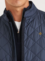 Morris Teddy Quilted Vest Old Blue