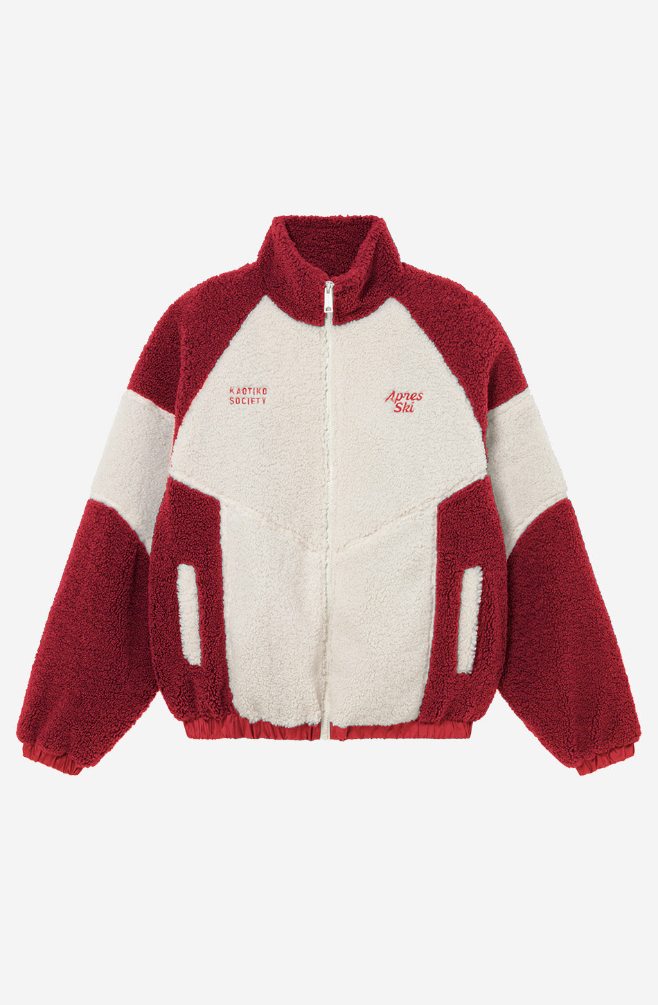 APRES SKI FLEECE JACKET IVORY/RED
